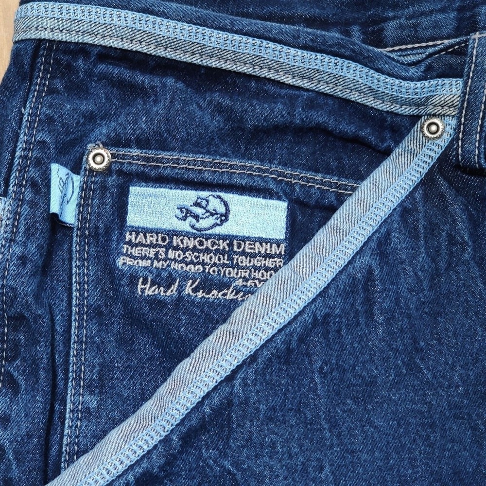 Vintage Y2K School Of Hard Knocks Embroidered Skater Carpenter Jeans Size 38X31 - Picture 3 of 15